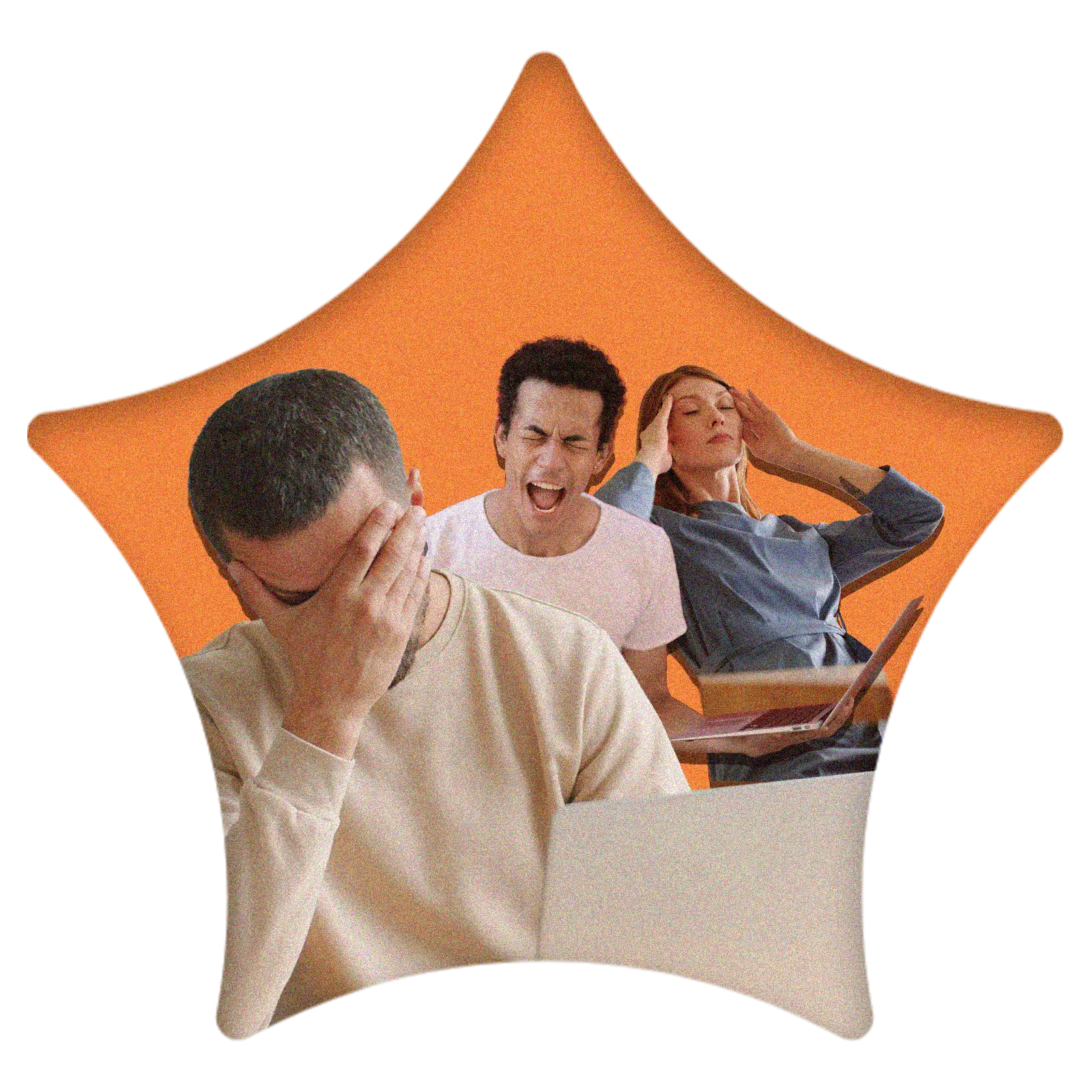 Frustrated people overwhelmed by generic copy